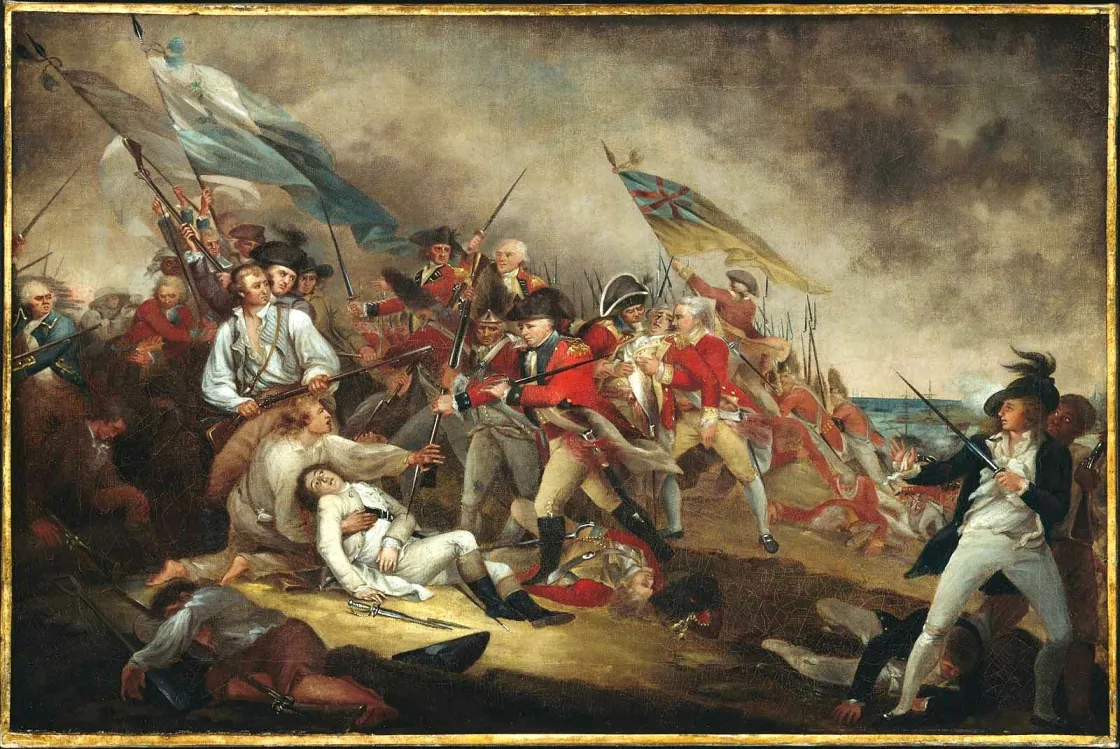 The Death of General Warren at the Battle of Bunker's Hill Peter Salem in right corner (1)